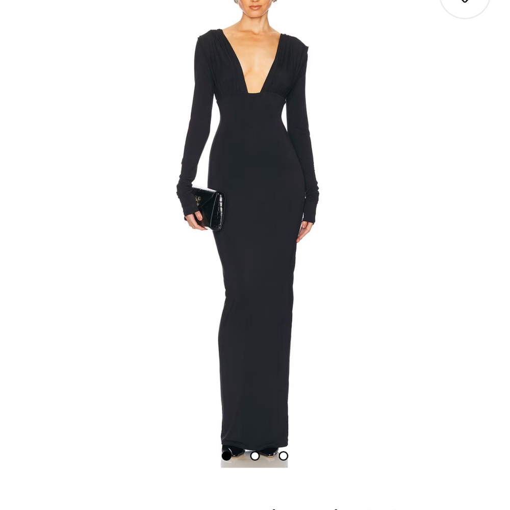 Helsa Jersey Deep V Maxi Dress